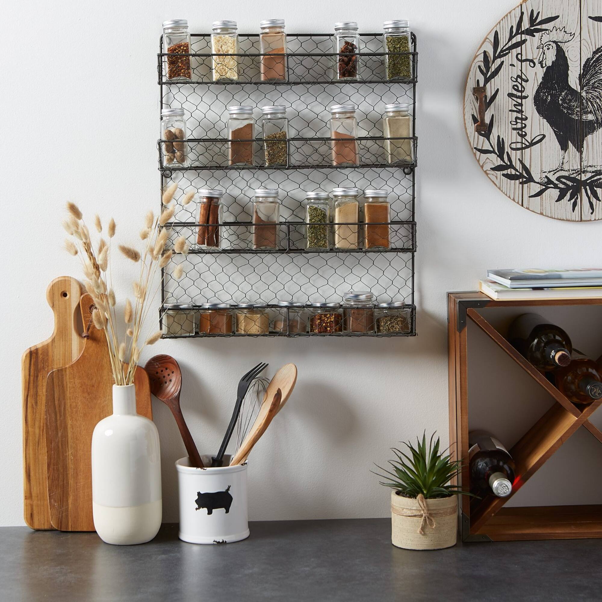 DII® 21" 4 Tier Chicken Wire Spice Rack